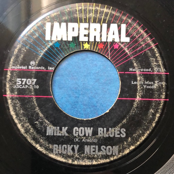 ***Free*** Ricky Nelson Milk Cow Blues/You Are The Only One Vinyl 45 Record '60 - Picture 3 of 5